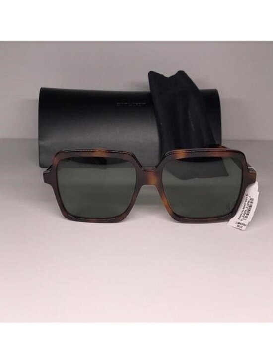 New Authentic Tortoise Square Sunglasses with Black Case SL 174 002 main image 4